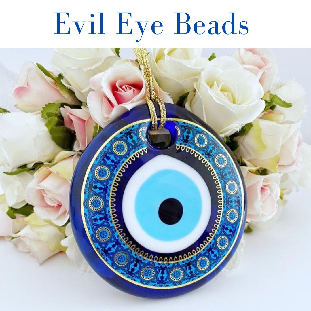 Evil Eye Beads 5 Pcs, Murano Glass Beads, Evil Eye Charm for
