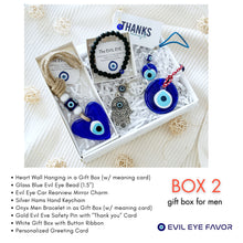 Evil Eye Gift Box for Women, Gift Box for Men, Onyx Bracelet for Men, Valentines Day Care Package for Her