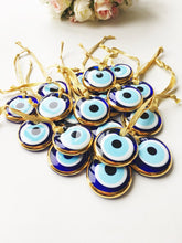 Evil Eye Beads, 5 pcs, Christmas Tree Decoration, Blue Gold Evil Eye