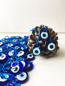 1 pc Evil eye bead, blue glass evil eye charm, turkish evil eye, car mirror charm