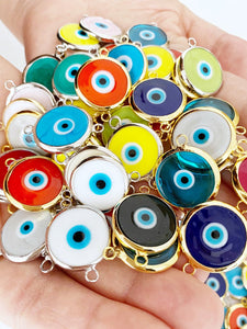 Evil Eye Murano Charm, Handmade Glass Evil Eye Bead, Evil Eye Bracelet Charm