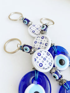 Blue Evil Eye Bead, Evil Eye Keychain, New Home Gift Keychain