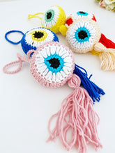 Handmade Evil Eye, Evil Eye Wall Hanging, Evil Eye Car Charm, Knitting Evil Eye