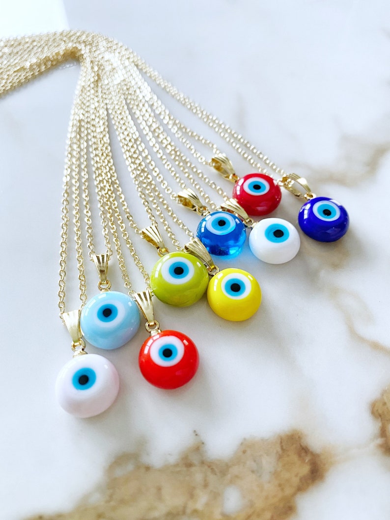 Evil Eye Beaded Necklace, Handmade Evil Eye