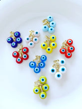 Handmade Murano Bead, Evil Eye Bead with Gold Hook, Evil Eye Necklace Pendant, 1-10 pcs