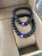 Evil Eye Bracelet for Men, Natural Stone Onyx Bead Bracelet, Adjustable Bracelet, Yoga Bracelet