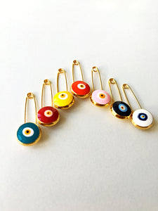 WHOLESALE- 50 pcs - Lucky evil eye safety pin, protection for baby - Evileyefavor
