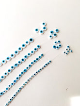 White evil eye beads - Flat glass bead - 6mm to 12mm - Nazar evil eye tiny beads - Evileyefavor