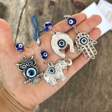 Evil Eye Car Charm Amulet, Silver Rear Mirror Car Charm