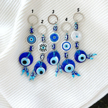 Blue Evil Eye Keychain, Evil Eye Bead, Evil Eye Keyring