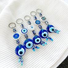 Blue Evil Eye Keychain, Evil Eye Bead, Evil Eye Keyring