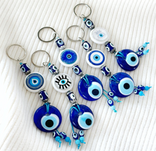 Blue Evil Eye Keychain, Evil Eye Bead, Evil Eye Keyring