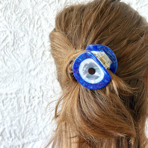 Blue Evil Eye Hair Claw Clip, Nonslip Boho-chic Hair Clips for Women