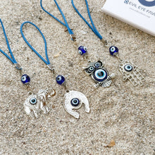 Evil Eye Car Charm Amulet, Silver Rear Mirror Car Charm