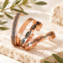 Solid Copper Cuff Bracelets with Wooden Display – 48 Pieces