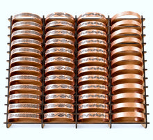 Solid Copper Cuff Bracelets with Wooden Display – 48 Pieces