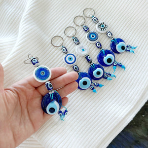 Blue Evil Eye Keychain, Evil Eye Bead, Evil Eye Keyring