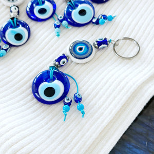 Blue Evil Eye Keychain, Evil Eye Bead, Evil Eye Keyring