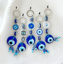 Blue Evil Eye Keychain, Evil Eye Bead, Evil Eye Keyring