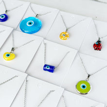 Murano Glass Evil Eye Necklace, Birthday Gift for Her, Silver Necklace