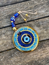 Evil Eye Wall Hanging, Glass Charm for Home Protection, Good Luck Decor