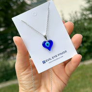 Evil Eye Necklace, Birthday Gift for Her, Silver Love Necklace