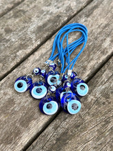 Evil Eye Car Charm Amulet, Glass Elastic Rear Mirror Charm