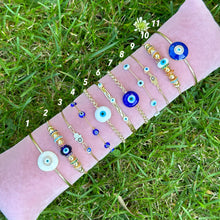 Gold Cuff Bracelet with Blue Evil Eye Bead, Evil Eye Bracelet, Gift for Her Jewelry