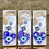 Evil Eye Wall Hanging, Hand Painted Heart Evil Eye, Home Gift Idea
