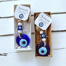 Blue Glass Evil Eye Wall Hanging, Unique New Home Gift, Home Protection