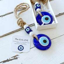 Blue Glass Evil Eye Wall Hanging, Unique New Home Gift, Home Protection