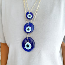 Turkish Nazar Amulet Glass Evil Eye Necklace, Big Evil Eye Pendant Necklace