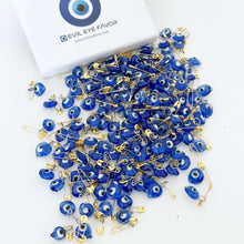 Glass Evil Eye Safety Pins, 20 pcs, Heart-shaped Pin, Bulk Favors