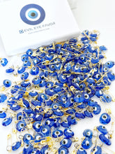 Glass Evil Eye Safety Pins, 20 pcs, Heart-shaped Pin, Bulk Favors