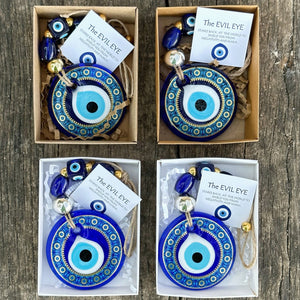 Greek Evil Eye Wall Hanging, Christmas Home Decor, Housewarming Gift, Corporate Gift