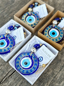 Greek Evil Eye Wall Hanging, Christmas Home Decor, Housewarming Gift, Corporate Gift