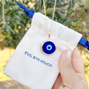 Blue Evil Eye Necklace, Murano Glass Necklace, Christmas Gift