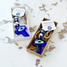 Evil Eye Wall Hanging Cross Charm, Glass Cross Wall Decor in Gift Box