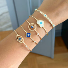 Gold Evil Eye Cuff Bracelet, Good Luck Bracelet, Birthday Gift