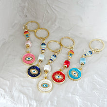 Evil Eye Keychain, Good Luck Charm Fish, Gold Evil Eye Keyring