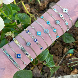 Silver Cuff Bracelet, Evil Eye Bracelet, Christmas Jewelry Gift Ideas