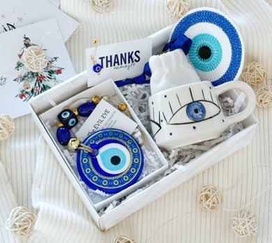 Best Holiday Gifts, Hygee Gift Box with Evil Eye, Sending Hug Gift, Cozy Gift Box with Mug