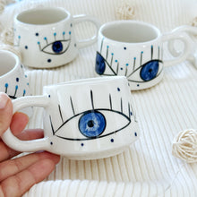 Handmade Coffee Mug, Evil Eye Mug, Self Care Gift, Hygge Gift