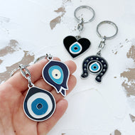 Greek Evil Eye Keychain, Blue Evil Eye, Birthday Gift Keychain