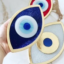 Handmade Evil Eye Beads, Blue Red Evil Eye, Evil Eye Table Decor