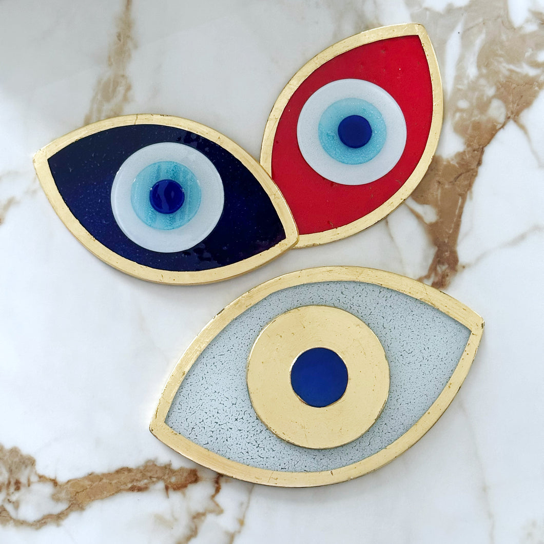 Handmade Evil Eye Beads, Blue Red Evil Eye, Evil Eye Table Decor