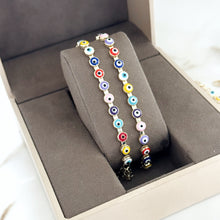 Rainbow Evil Eye Bracelet - Gold Link Chain Bracelet