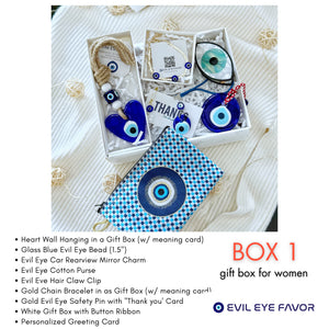 Evil Eye Gift Box for Women, Gift Box for Men, Onyx Bracelet for Men, Valentines Day Care Package for Her