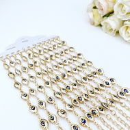Blue Evil Eye Bracelet, Gold Chain Bracelet, Greek Evil Eye Jewelry