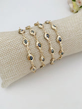 Blue Evil Eye Bracelet, Gold Chain Bracelet, Greek Evil Eye Jewelry